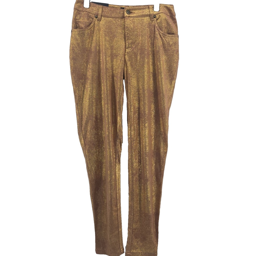 ERIC Size 4 Modern 5-Pocket Regular Rise Ankle Length Pants Faux Suede Sparkle